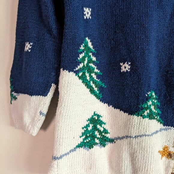 Vintage Hand knitted Signature by Northern Isles Reindeer Sweater Size Large - Picture 9 of 10